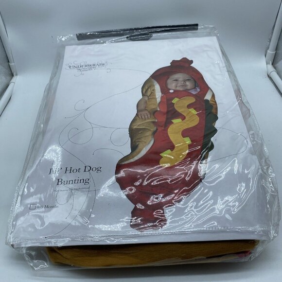 Underwraps Lil' Hot Dog Bunting Infant Baby Halloween Theatre Costume 0-6 Months - Picture 9 of 9